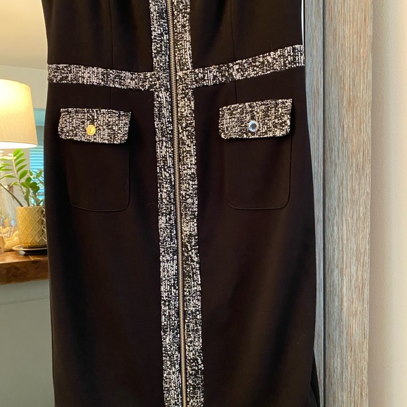 Karl Lagerfeld Paris, 6, front zip tweed shirt dress, front pockets, stunning!! - Picture 3 of 7